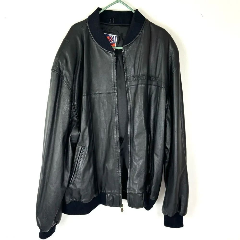 Vintage Carl Banks Denver Broncos Leather Jacket 3XLT